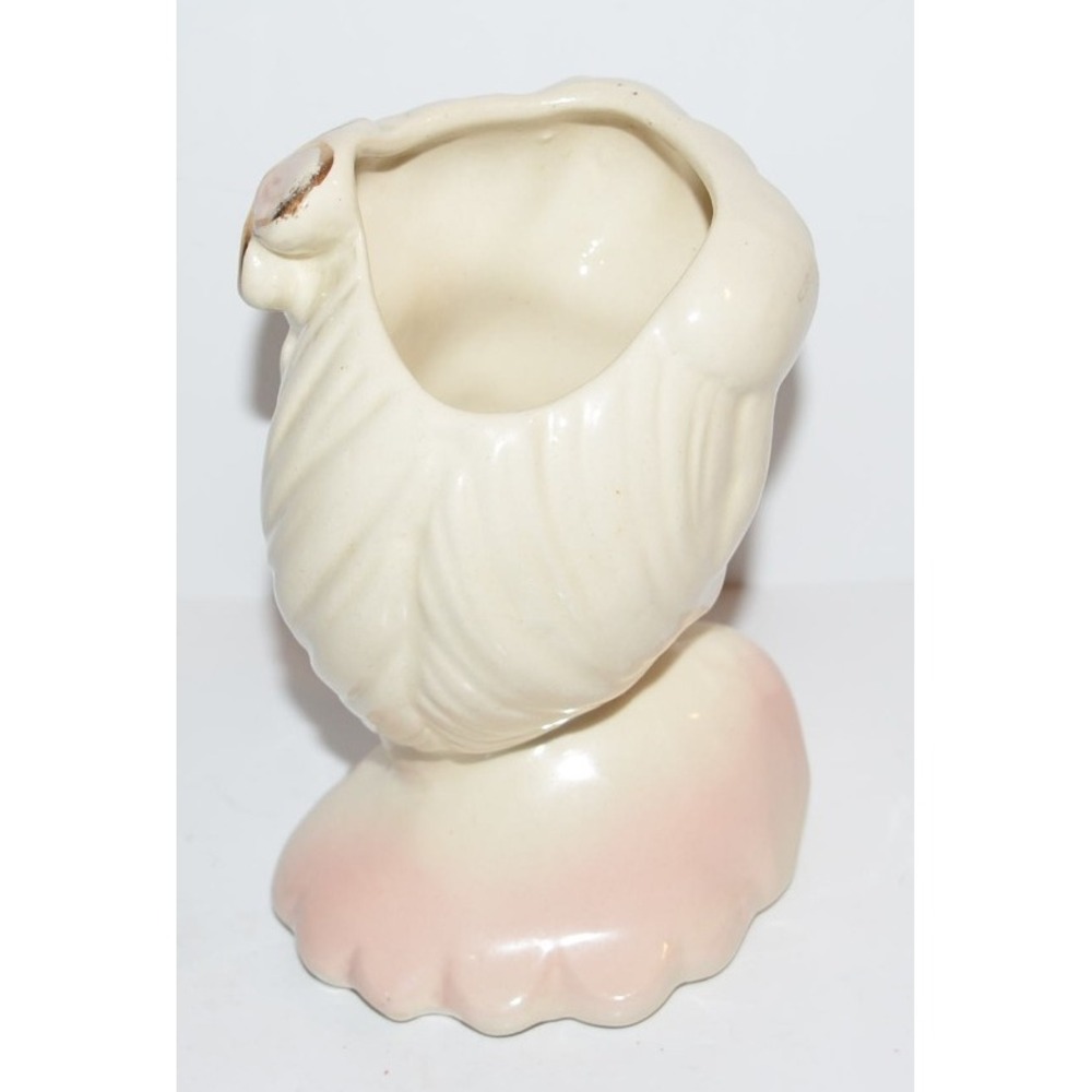 Vtg ivory with Pink gold Glamour Girl Lady head planter Art deco - Picture 4 of 12